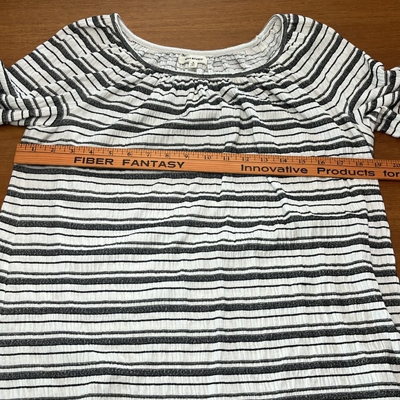 Max Studio Peasant Style Knit Top, Black & White Stripes, 3/4 Sleeves, Size S - Picture 11 of 13